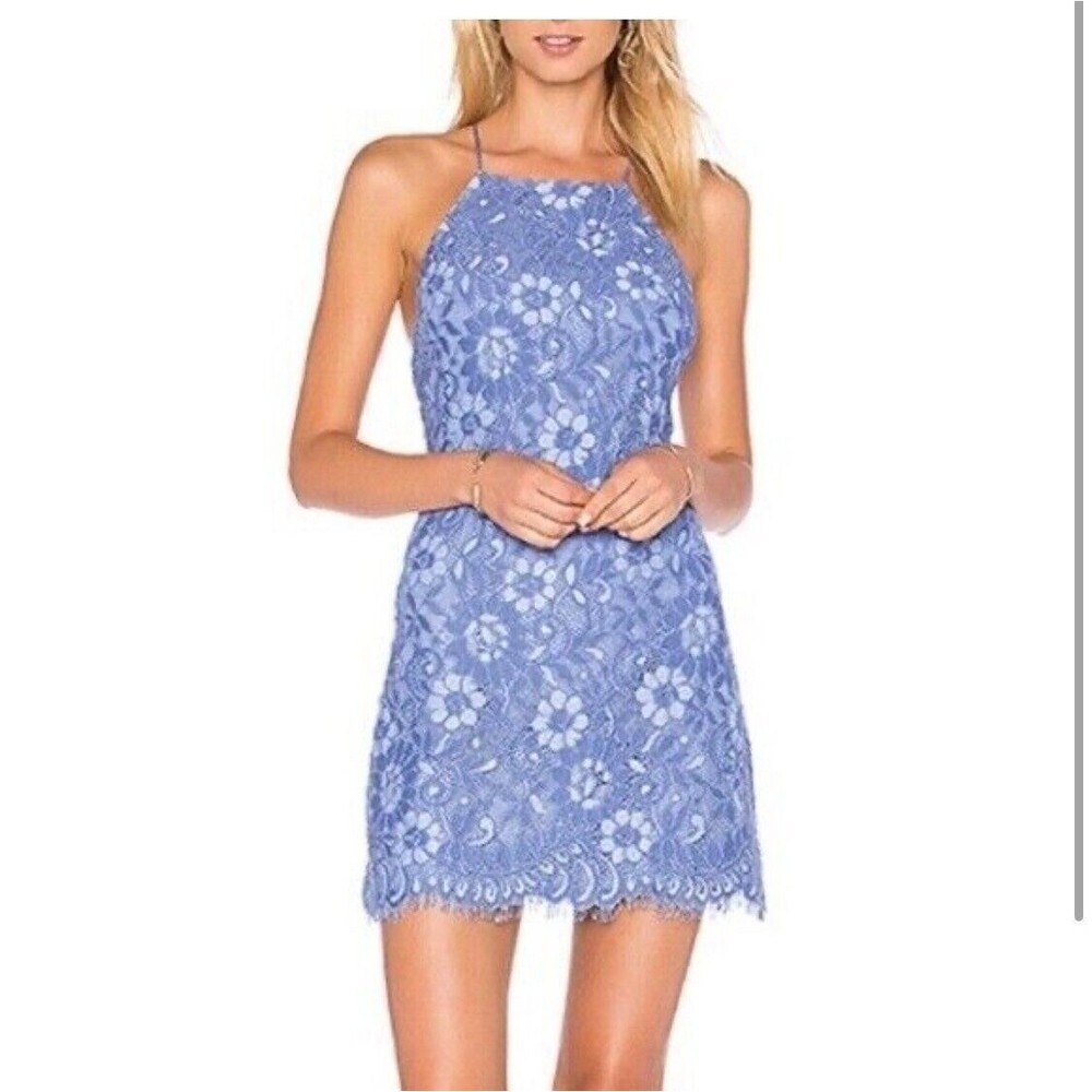 NBD BLUE STRAPPY BACK LACE MINI DRESS SIZE‎ SMALL